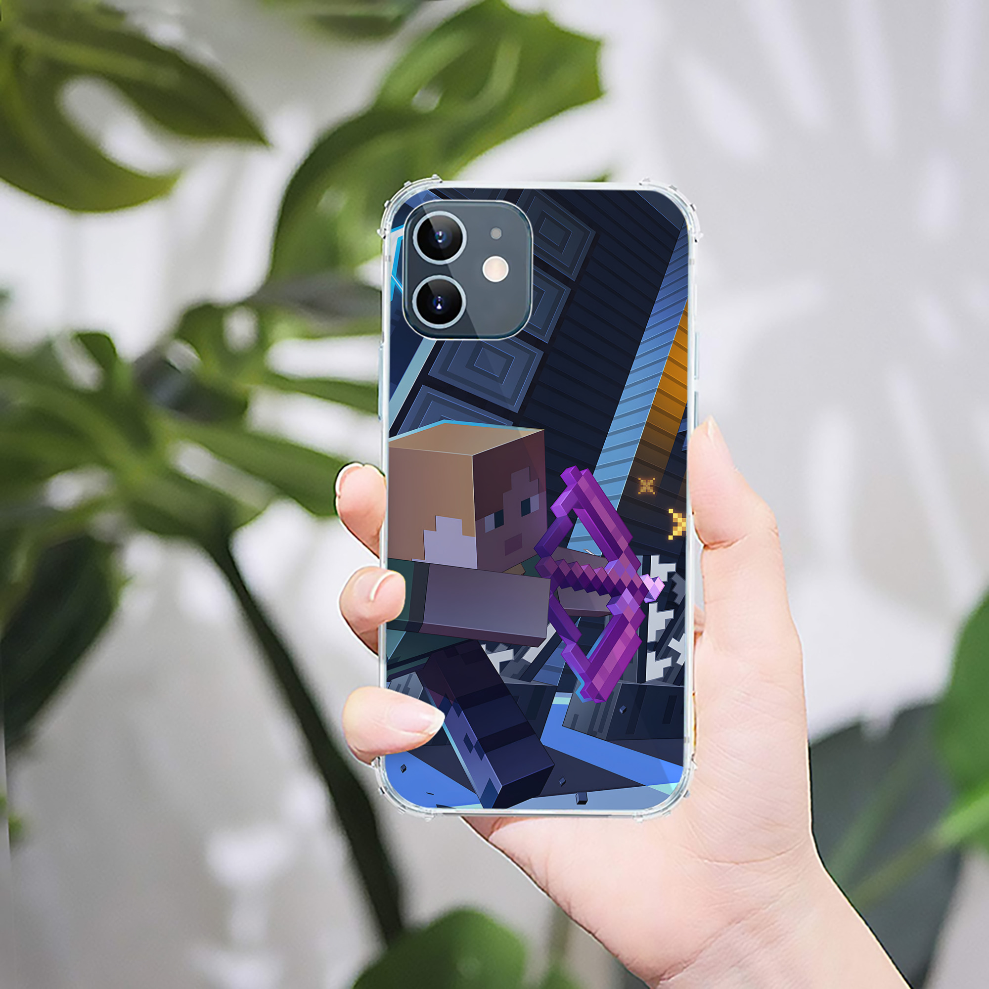 （画像用） マインクラフト ブロックの世界 Minecraft MC Block world 【iPhone 12シリーズ対応】透明スマホケース（クリアソフトケース）